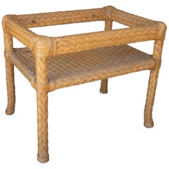 1970s Spanish Rectangular Side Table Base Imitating Woven Wicker