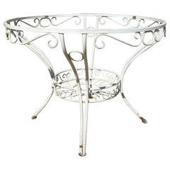 1970s Spanish Round Iron Garden Table