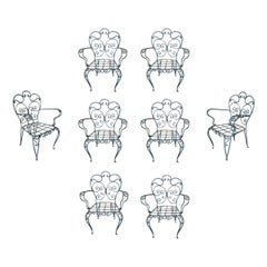 1970s Spanish Set of Eight Iron Chairs