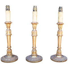 1970s Spanish Set of Three Sconce Shaped Table Lamps