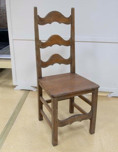 1970s Spanish Set of Twelve Typical  Pine Chairs