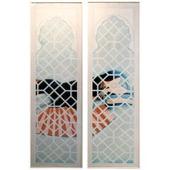 1970s Spanish Set of Two Paintings of a Woman Lying Down