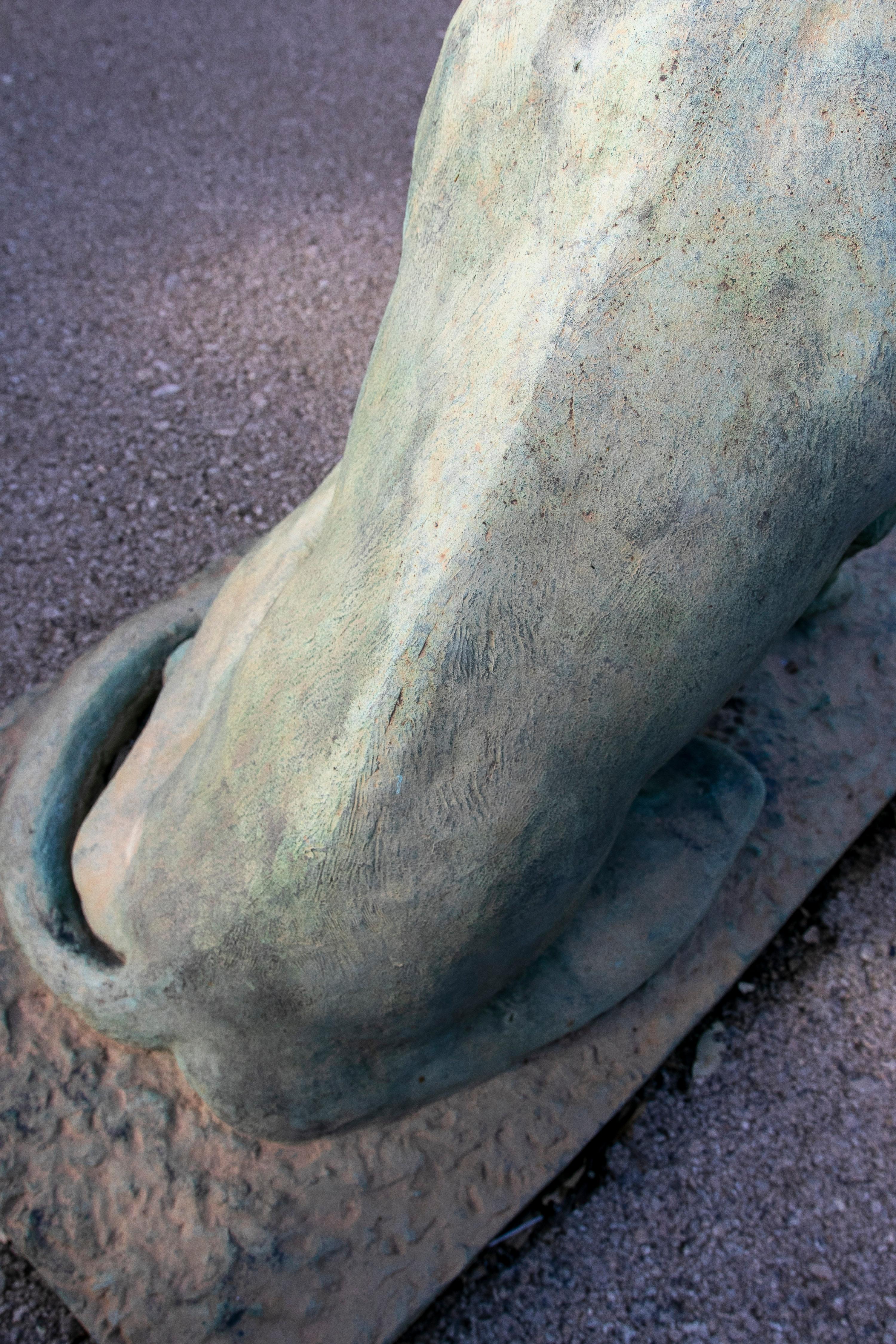 Sculpture de jardin espagnole en bronze grandeur nature avec chien, signée, années 1970 en vente 5