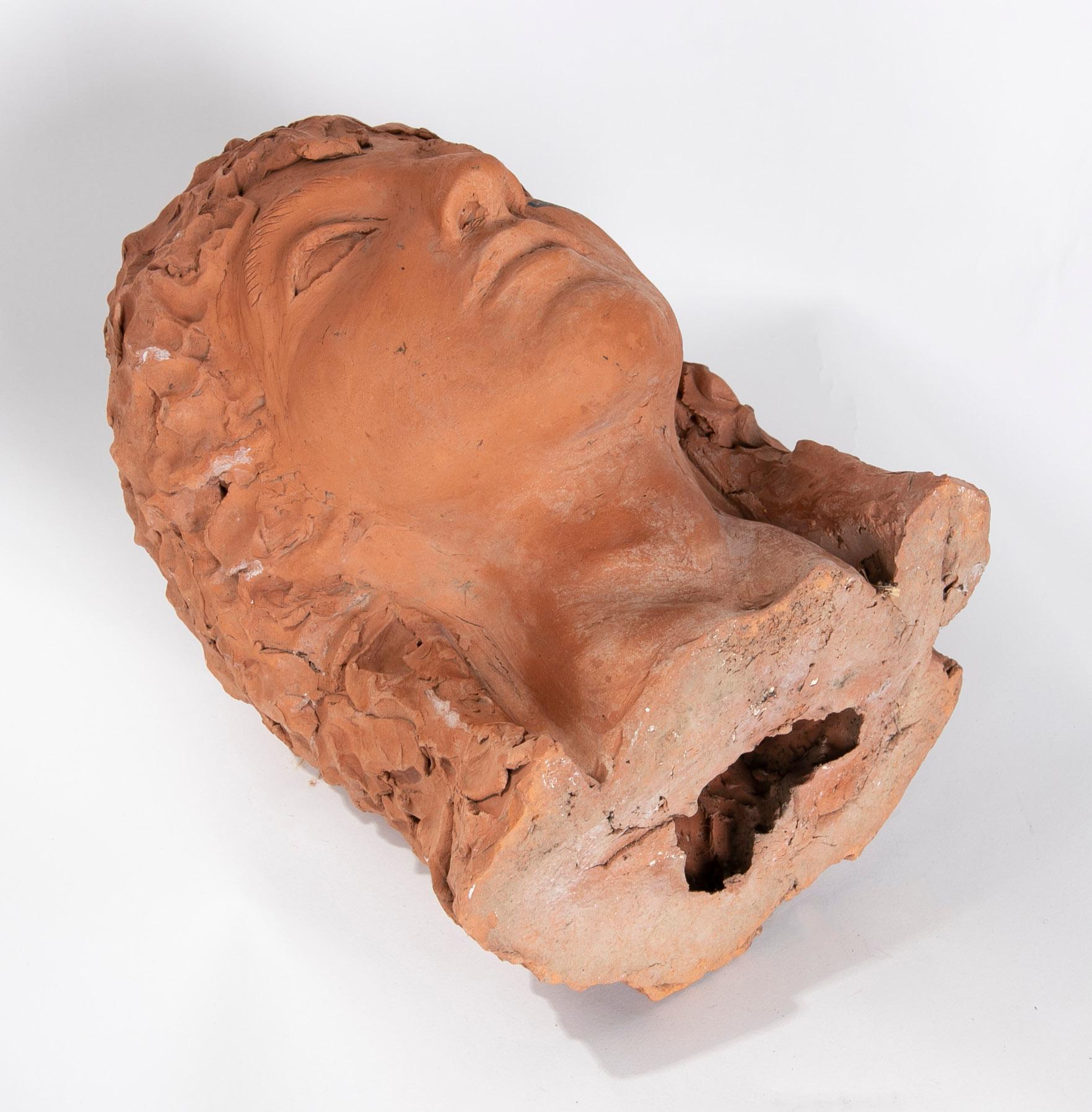 1970s Spanish Signed Terracotta Head For Sale 13