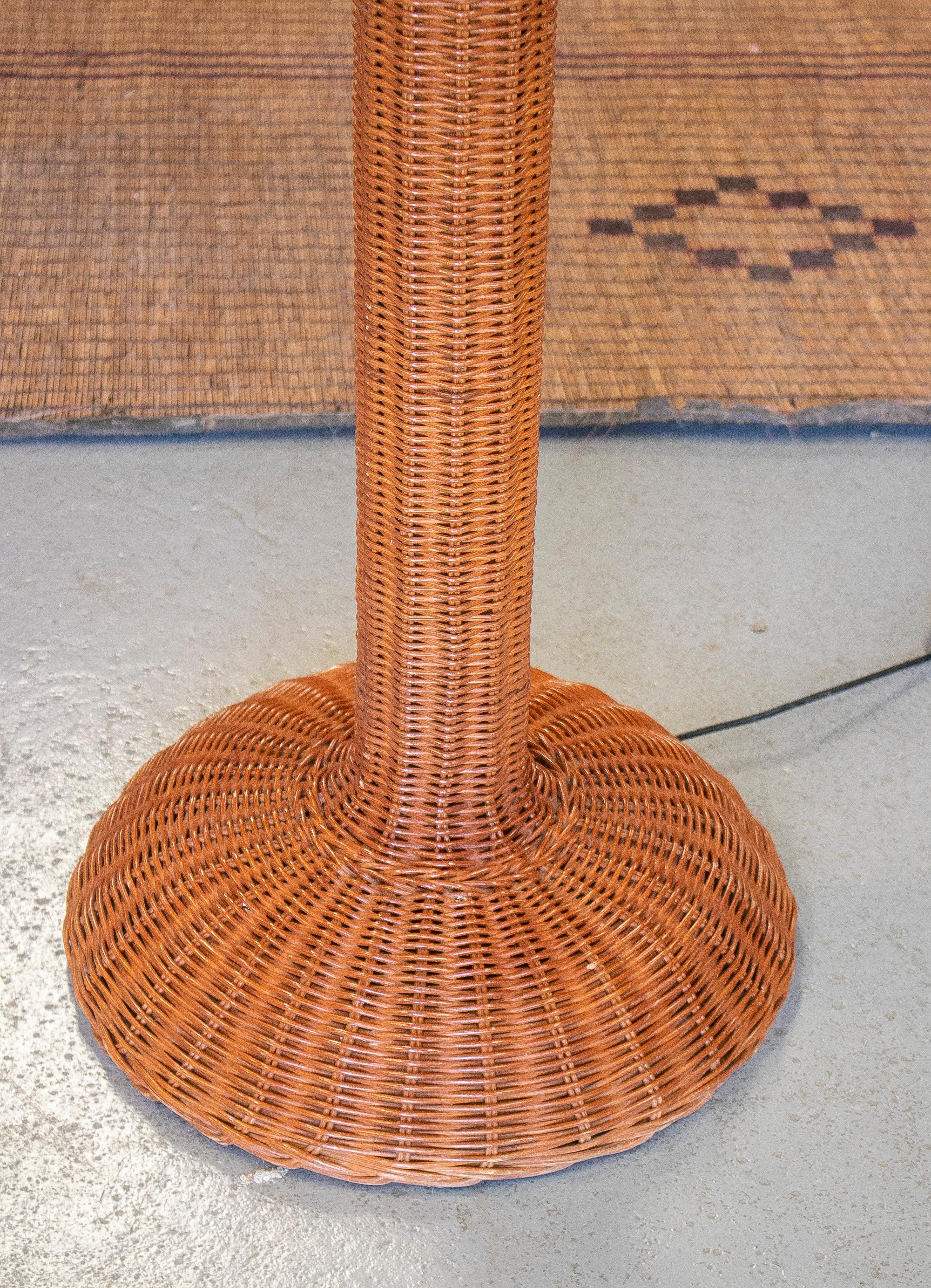1970s Spanish Woven Wicker Standing Lamp 8