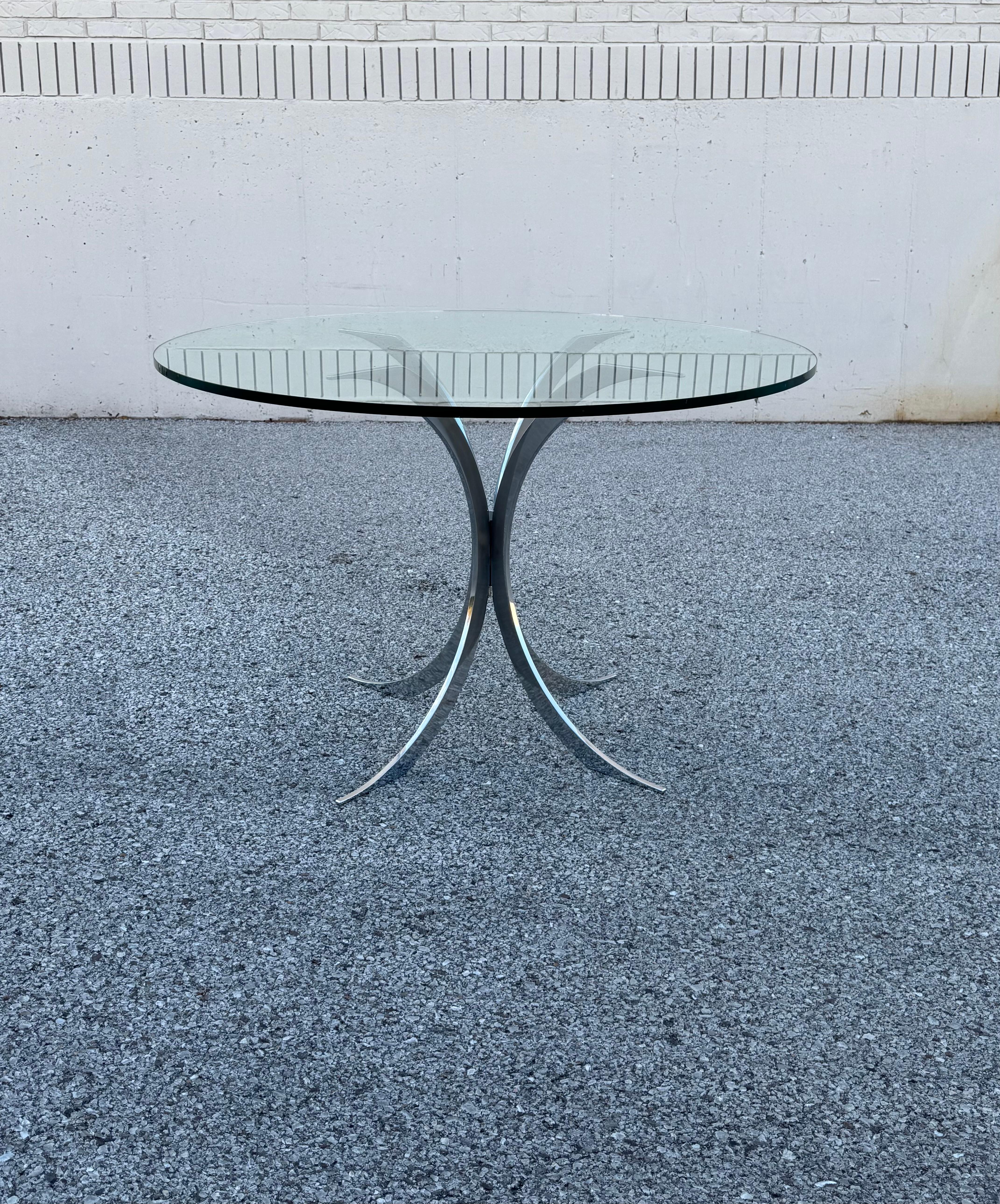 Rare Space Age 1970s Sphere dining table base only by French Designer Boris Tabacoff (1927-1985) for Mobilier Modulair Moderne. Shown with 44