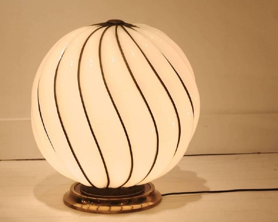 Mid-Century Modern 1970s Spheric Murano Glass Table Lamp