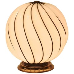 1970s Spheric Murano Glass Table Lamp