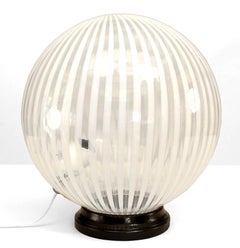 Italian Murano Vistosi Striped Glass Table Lamp