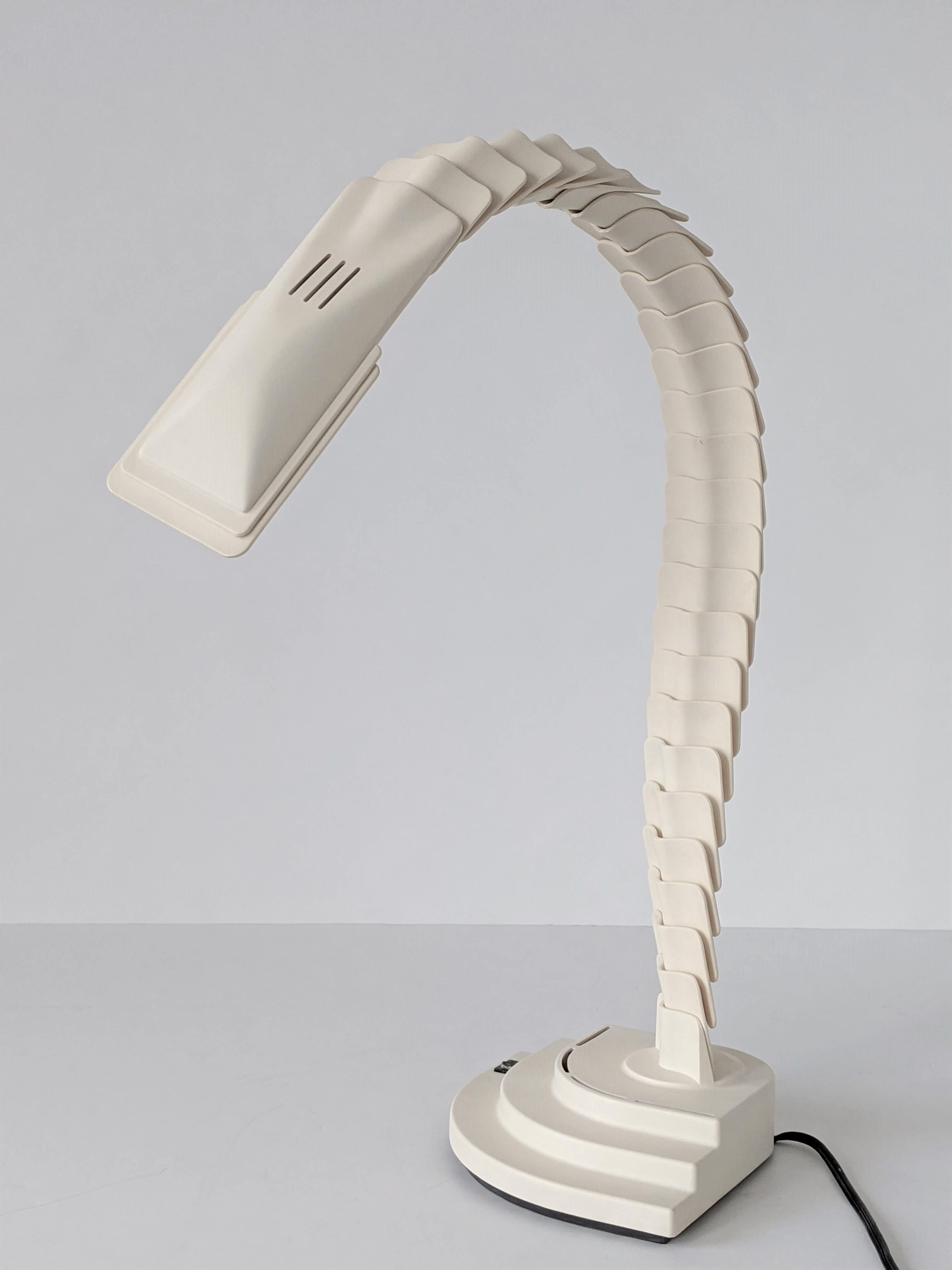 PVC 1970s Spine Shaped 'Proteo' Halogen Table Lamp, Italy For Sale