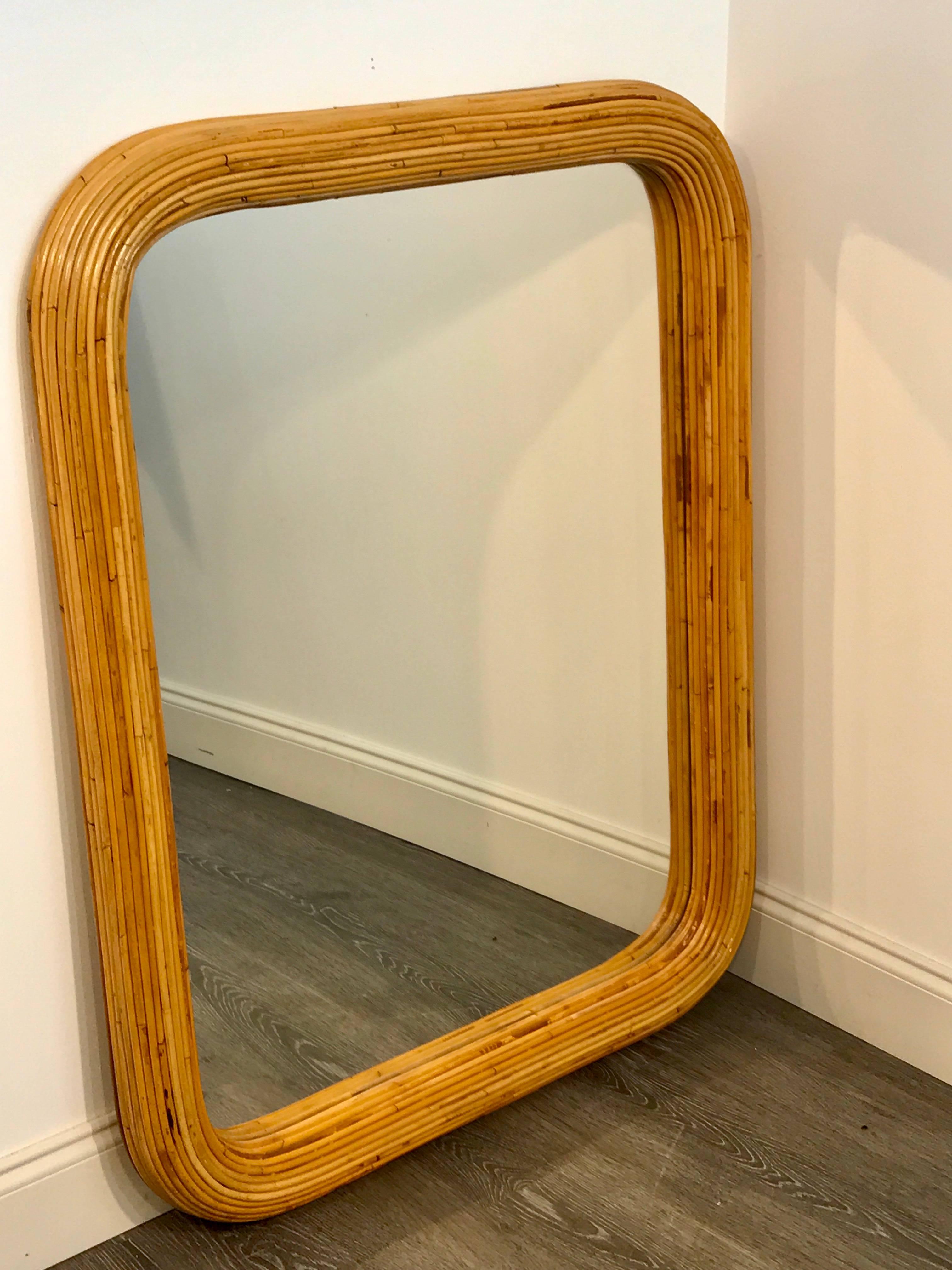1970s Split Bamboo Mirror 1