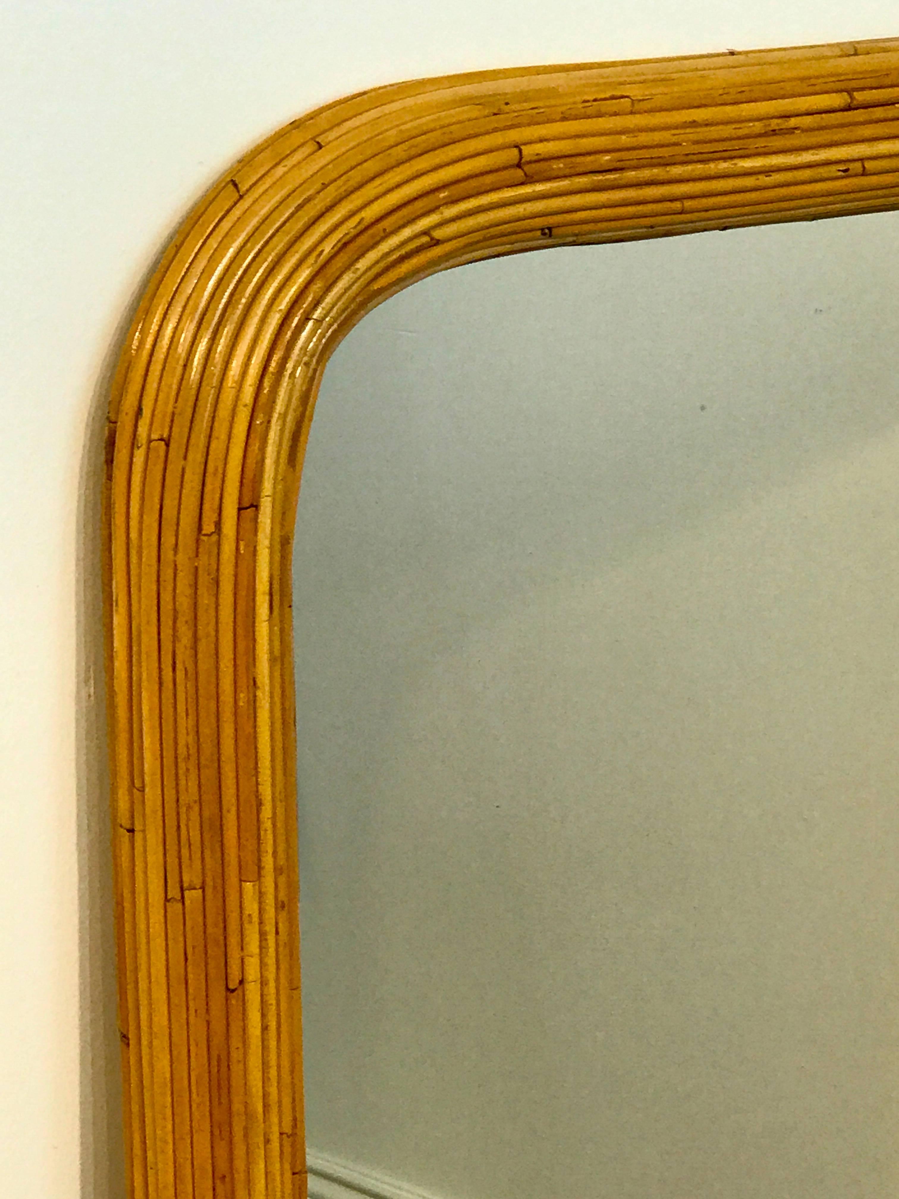 1970s Split Bamboo Mirror 2