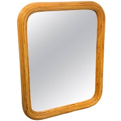 1970s Split Bamboo Mirror