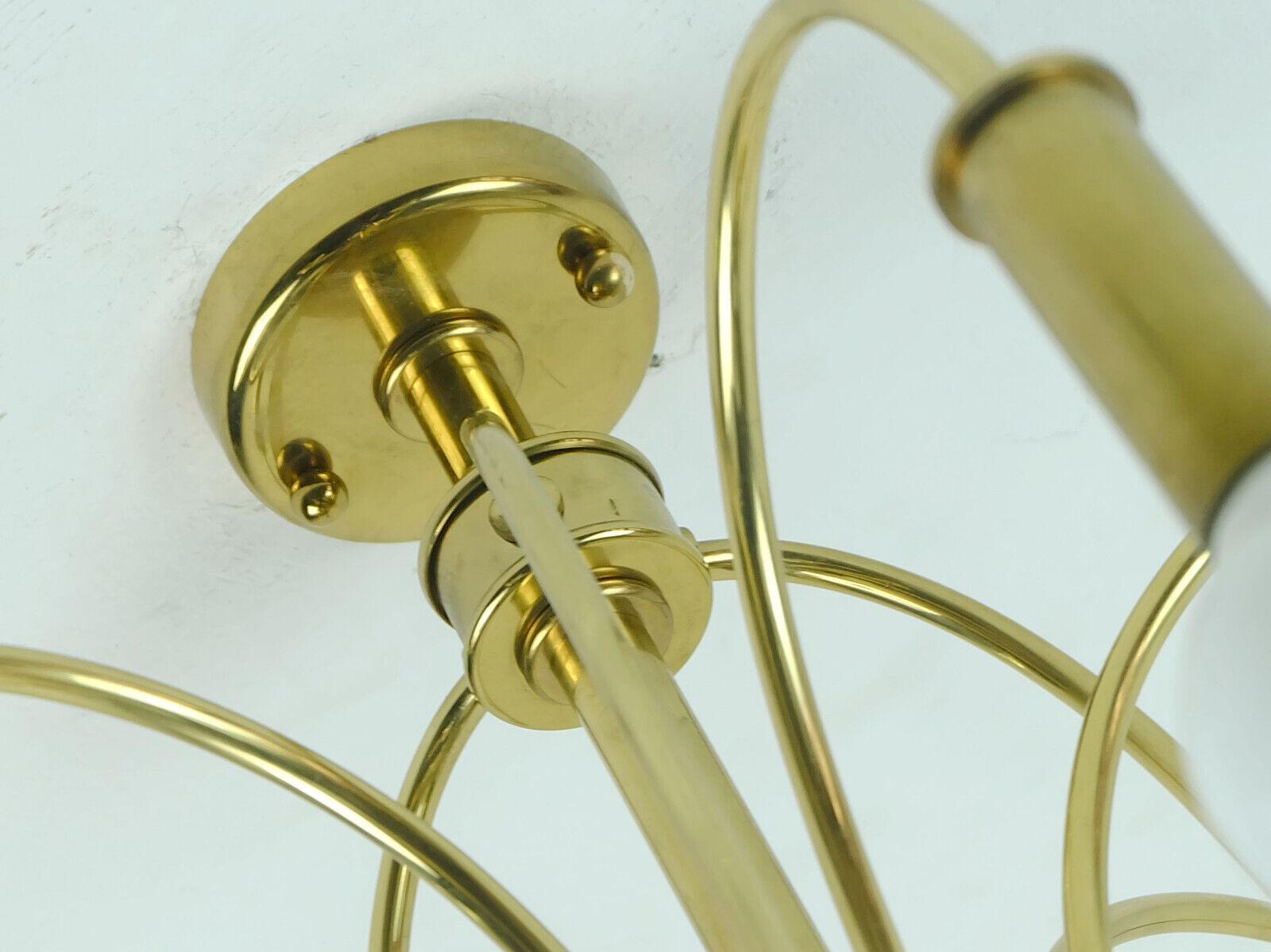 Mid-Century Modern 1970s sputnik brass CEILING LIGHT 10-light chandelier schroeder & co. For Sale