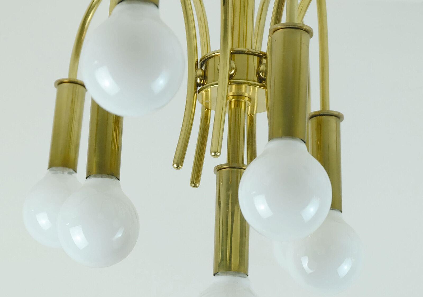 1970s sputnik brass CEILING LIGHT 10-light chandelier schroeder & co. For Sale 2