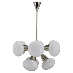 Vintage 1970s Sputnik Chrome Plated 9-Flamming Chandelier by Kamenicky Senov