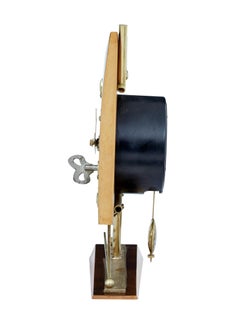 1970s Sputnik Style Satinwood Table Clock