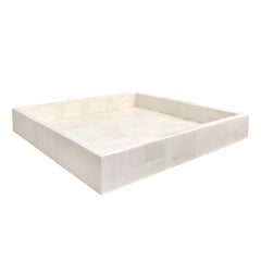 1970s Square Tiled Bone Tray