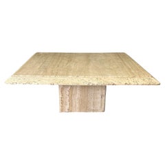 Table basse carrée des années 1970 avec beau bord non tacheté Mid Century