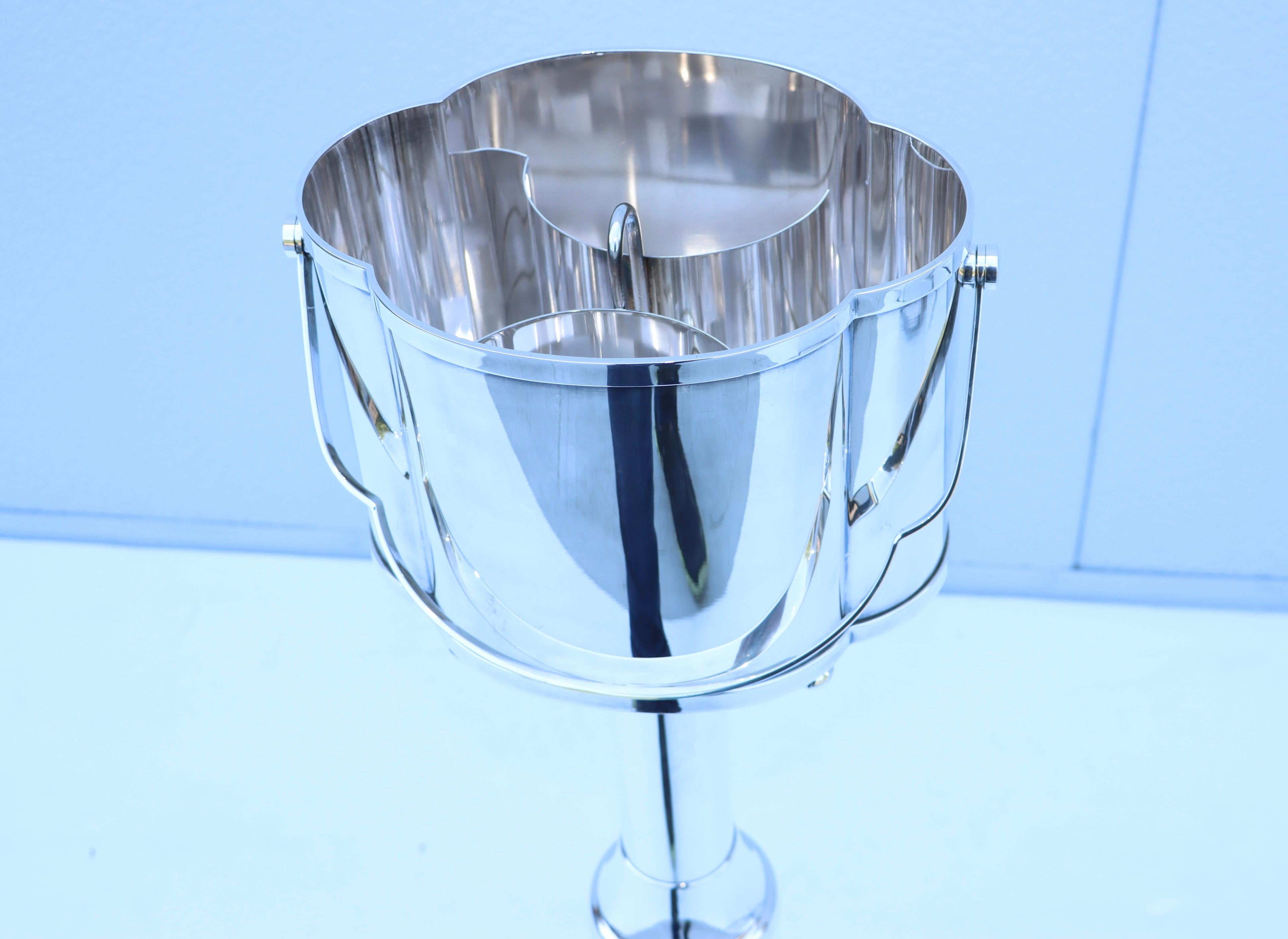 1970's St James Silver-Plate Wine Bucket with Stand from Brazil 1