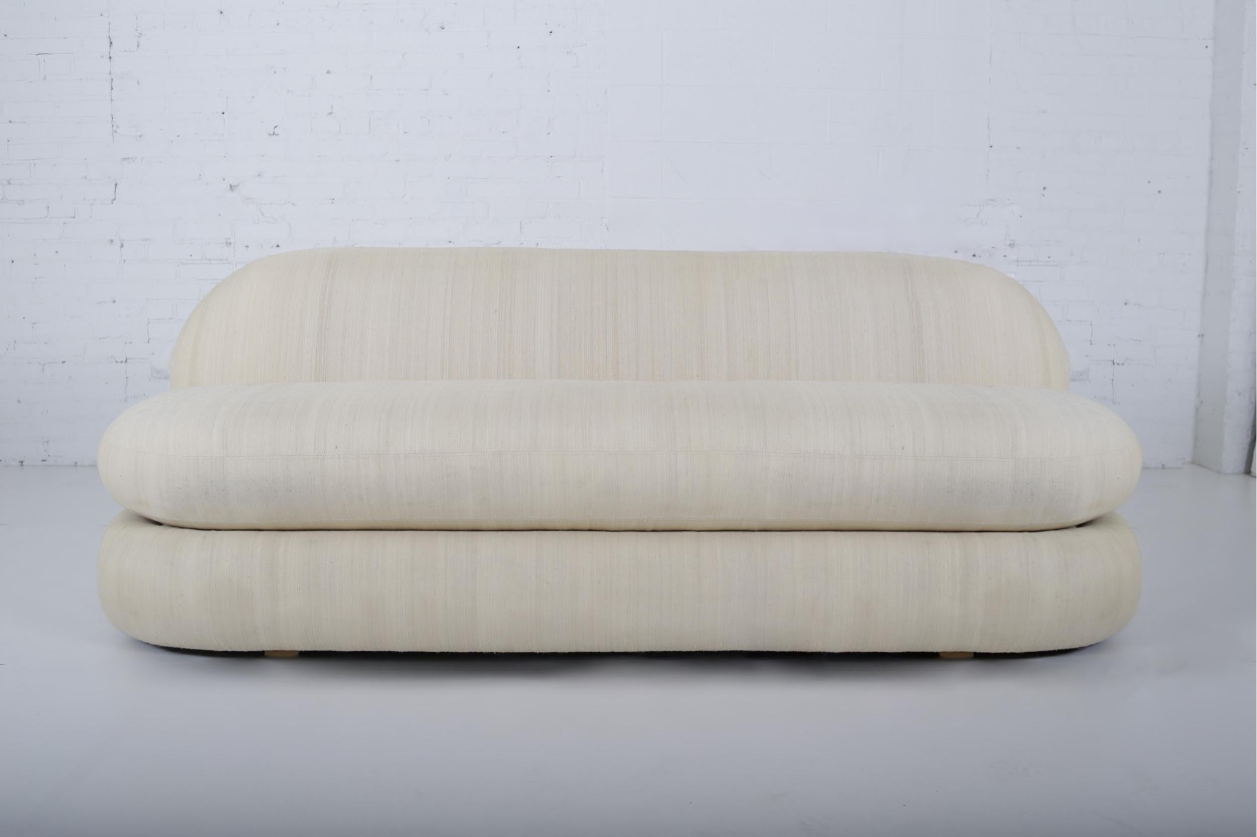 American 1970s Stacked Pouf Slipper Sofa