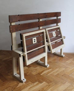 1970's Stadium bench, seat No. 1 and No. 2