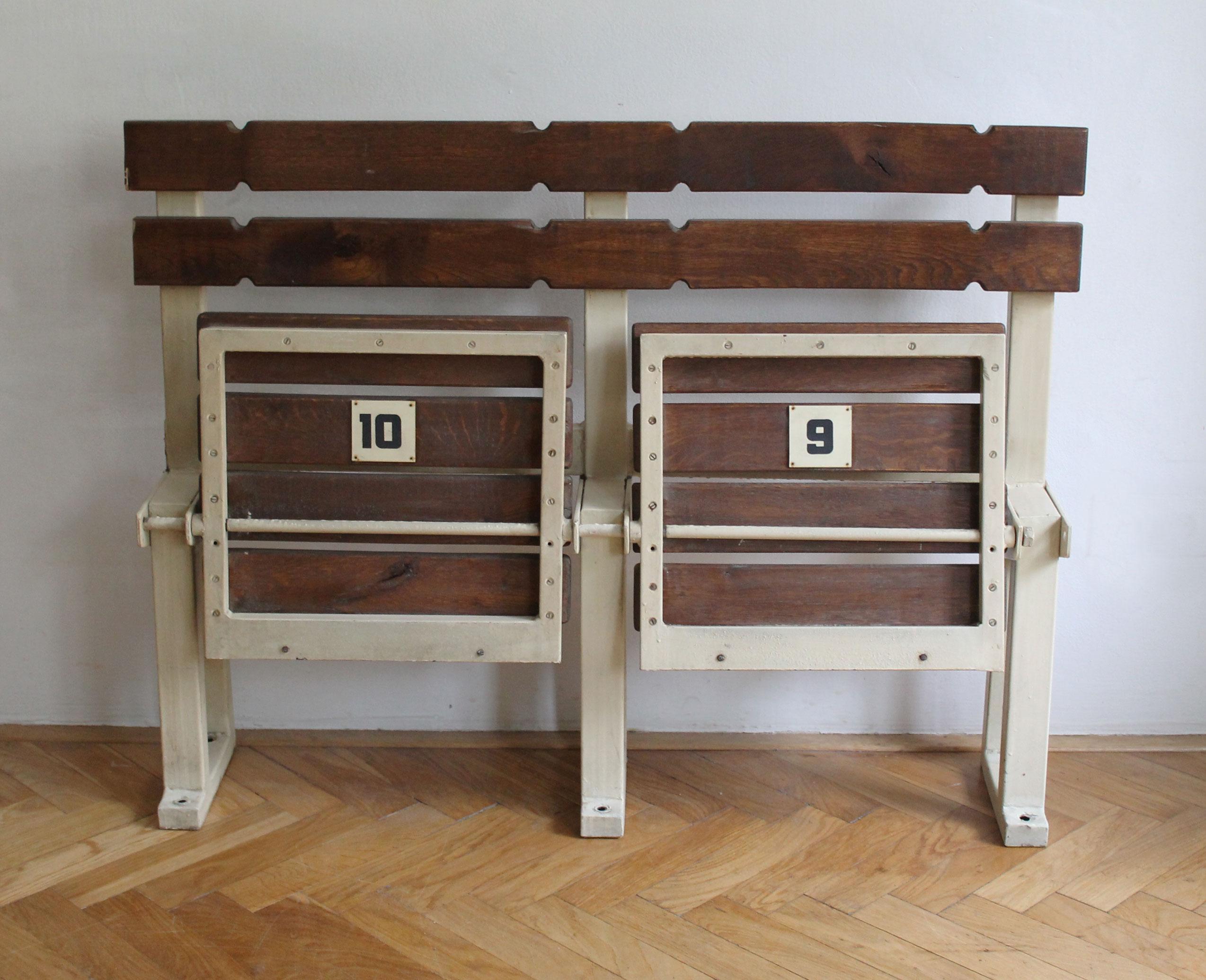 1970's Stadium bench, seats No. 9 and No. 10 For Sale 2