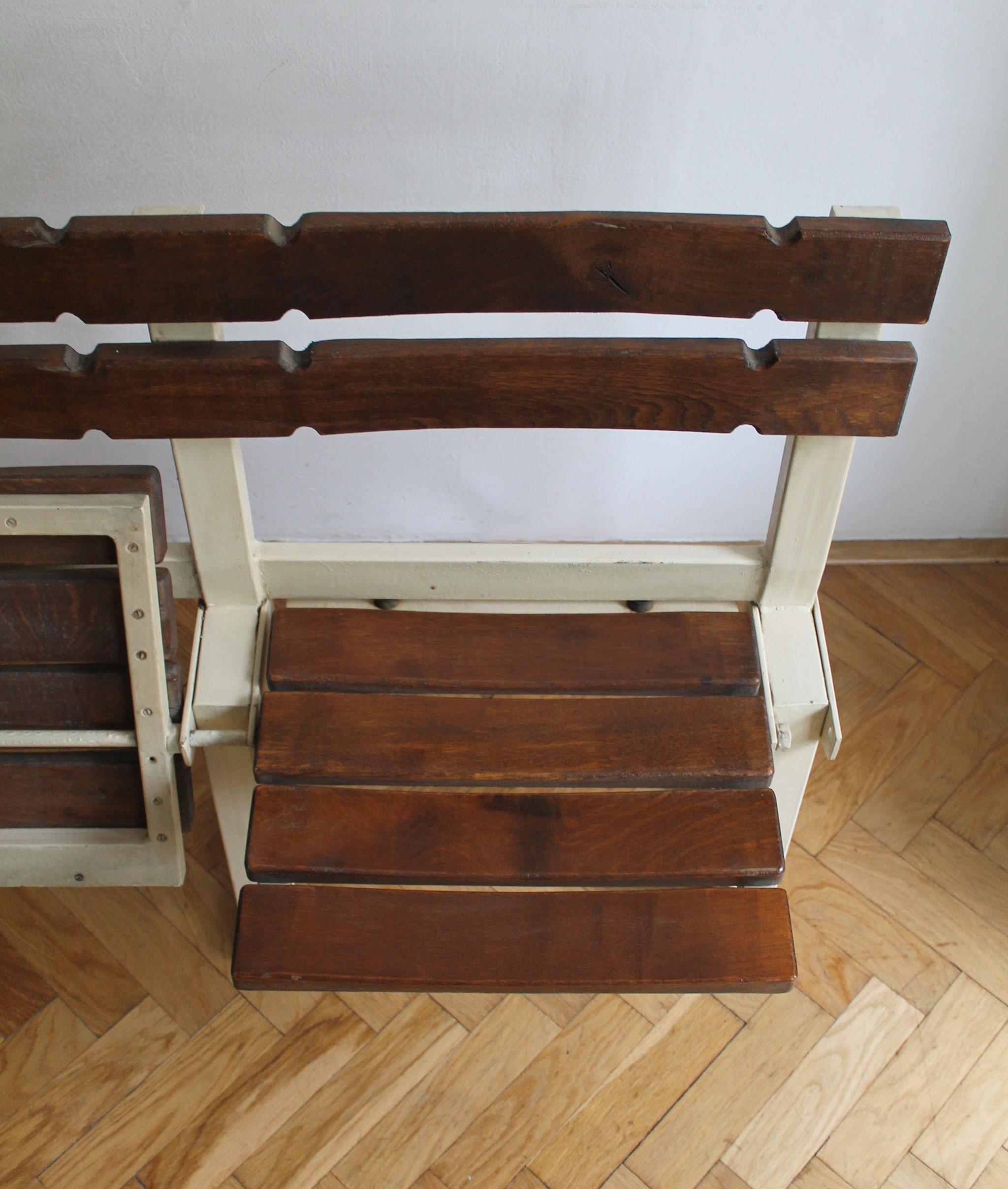 1970's Stadium bench, seats No. 9 and No. 10 In Good Condition For Sale In Brno, CZ