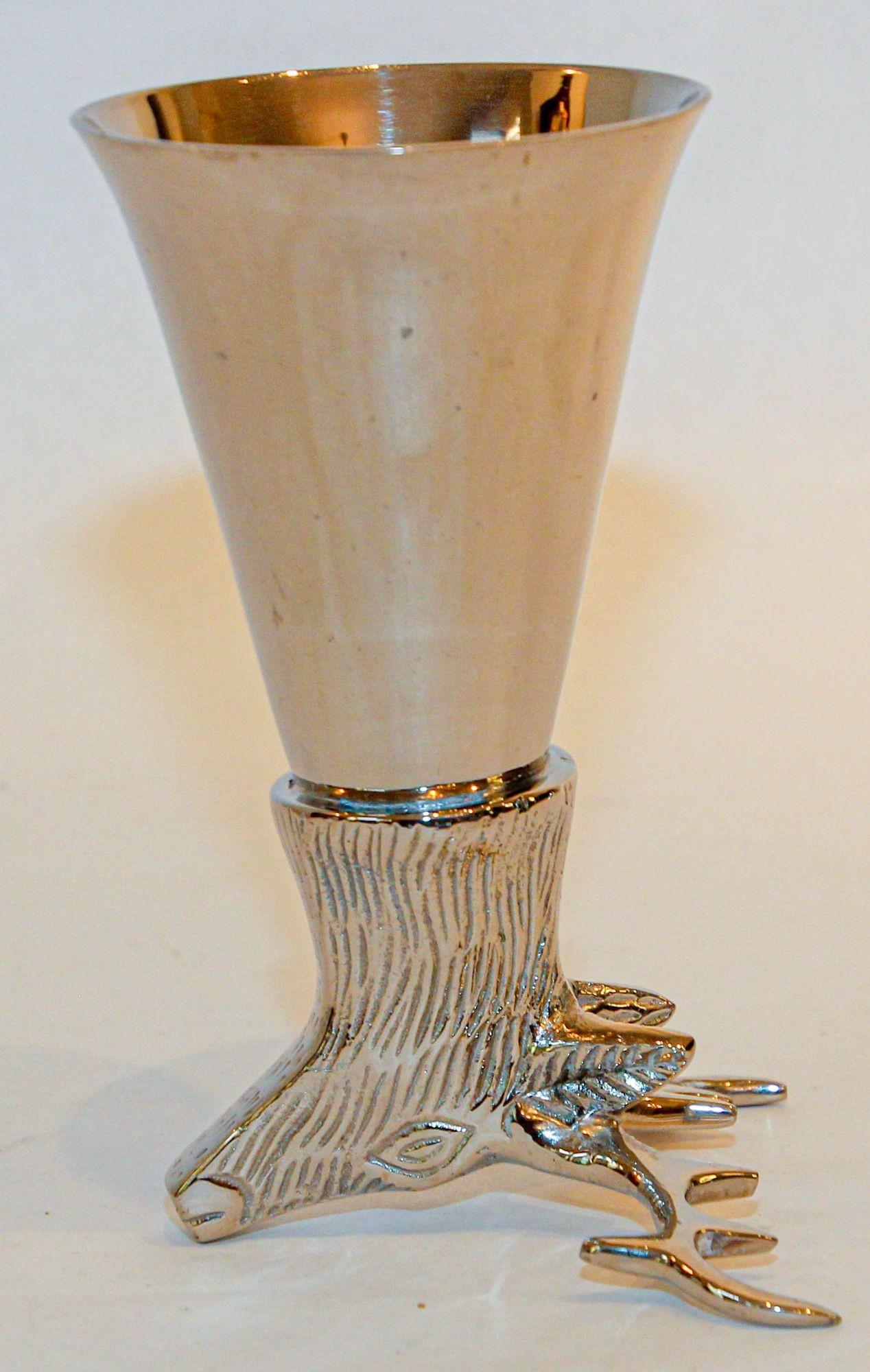Stag Elk Silver Stirrup Cup Goblet Hunting Equestrian Barware Decor 1970s For Sale 4