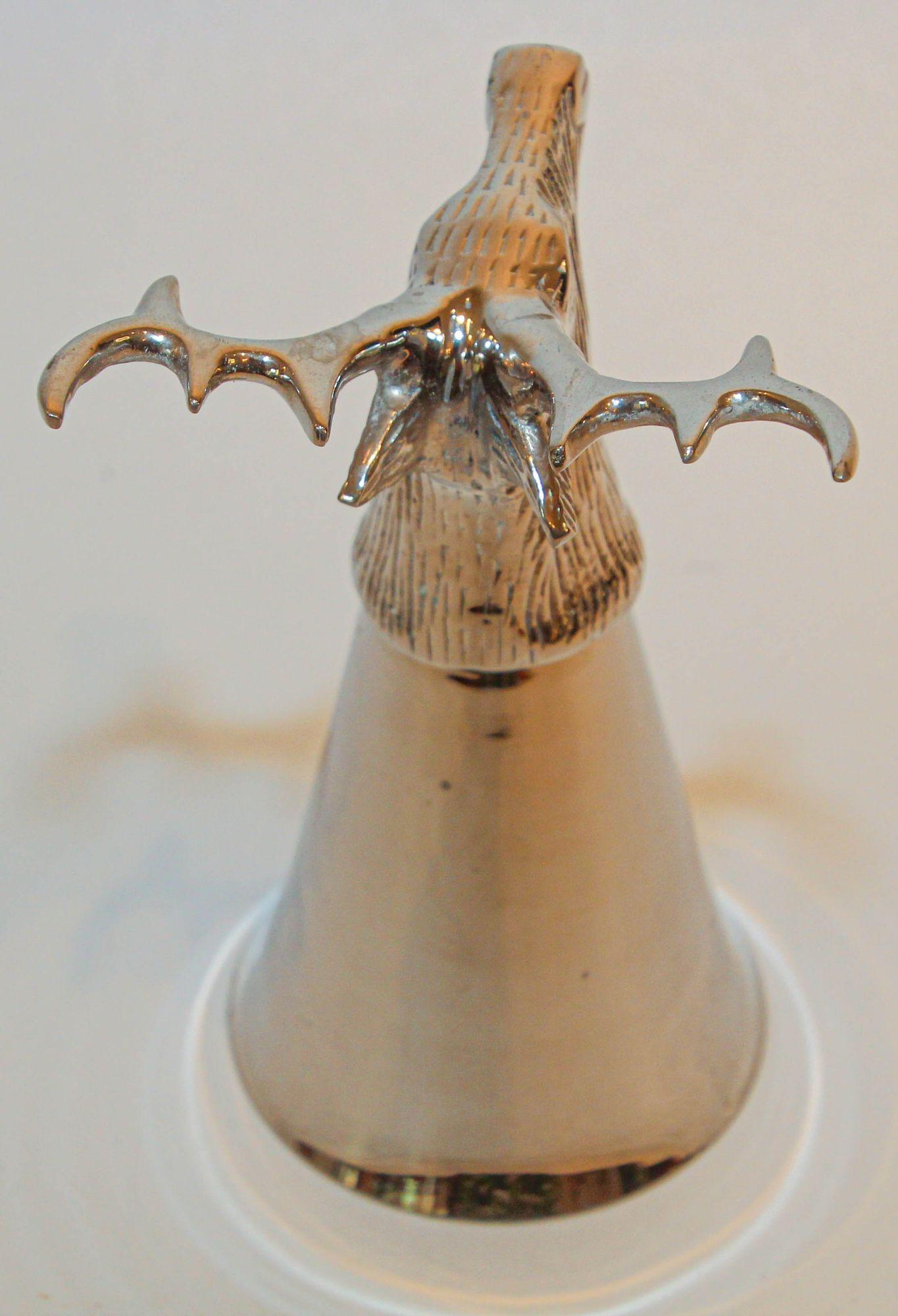20th Century Stag Elk Silver Stirrup Cup Goblet Hunting Equestrian Barware Decor 1970s For Sale