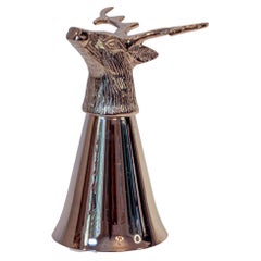 Vintage Stag Elk Silver Stirrup Cup Goblet Hunting Equestrian Barware Decor 1970s