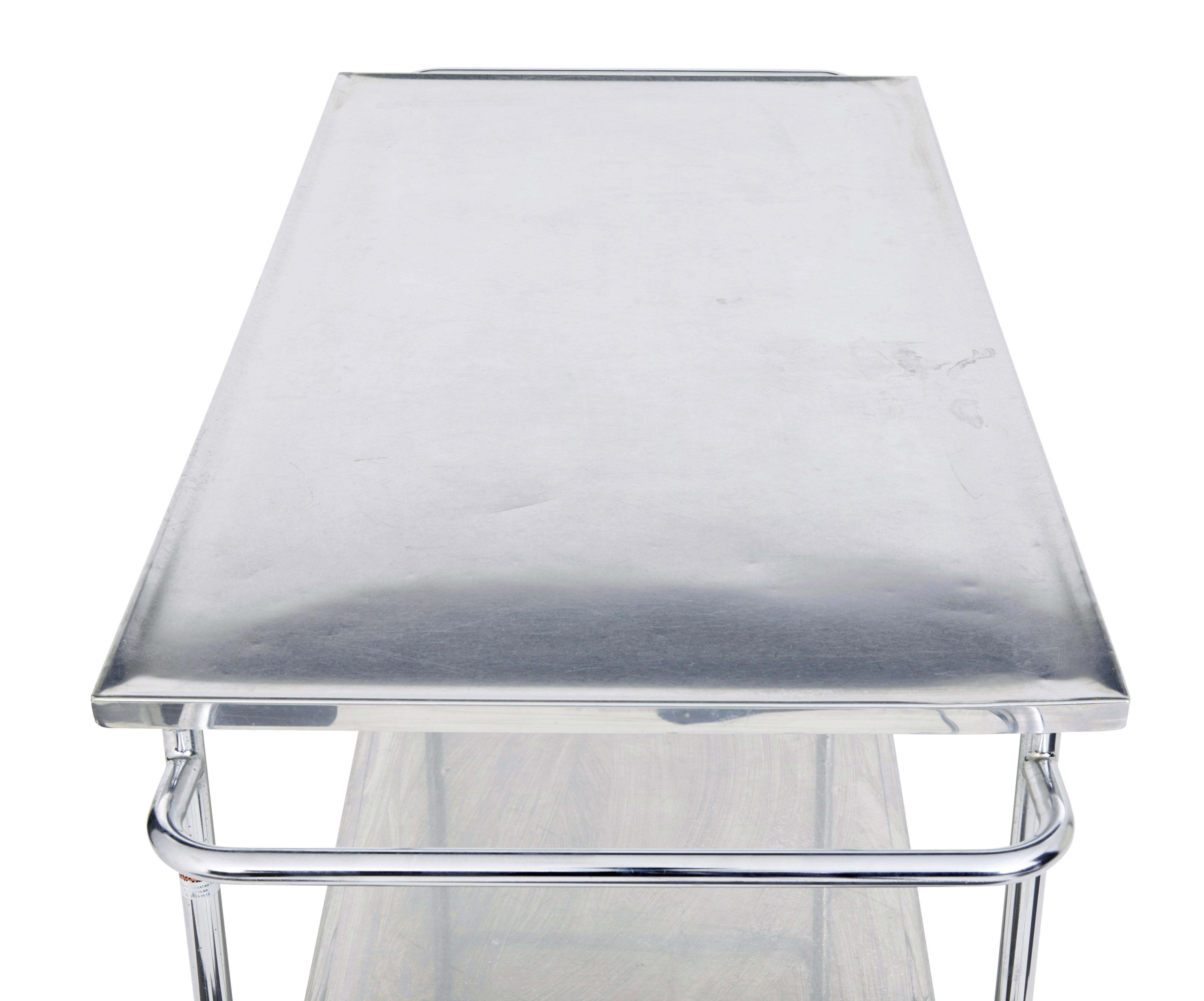 Industrial 1970’s stainless steel medical trolley For Sale