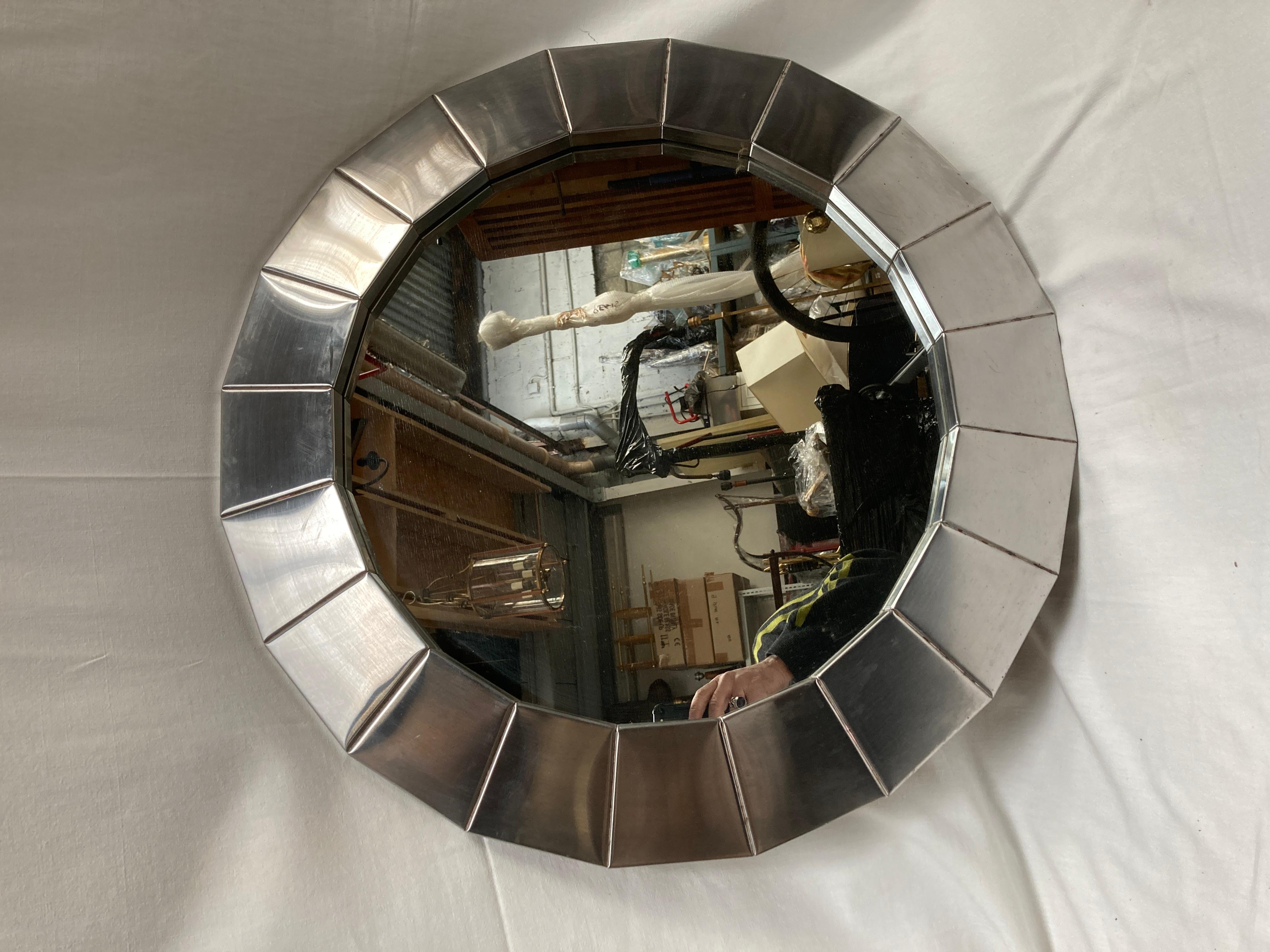 1970's Stainless steel mirror attributed to Françoise See
France