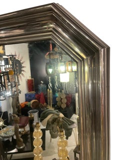 Specchio in acciaio inossidabile degli anni '70 attribuito alla Maison Jansen