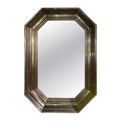 Specchio in acciaio inossidabile degli anni '70 attribuito alla Maison Jansen