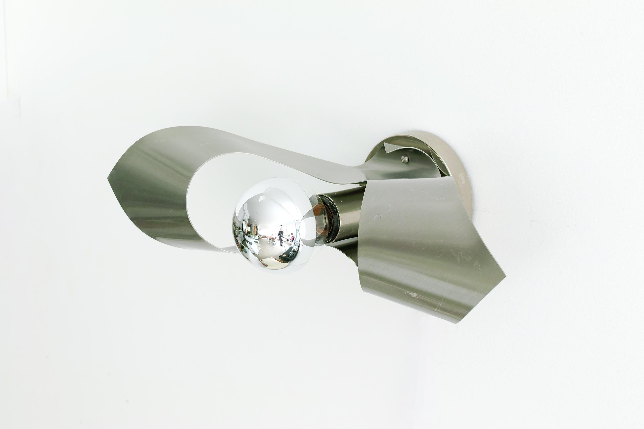 1970s Stainless Steel Sconce For Sale 5