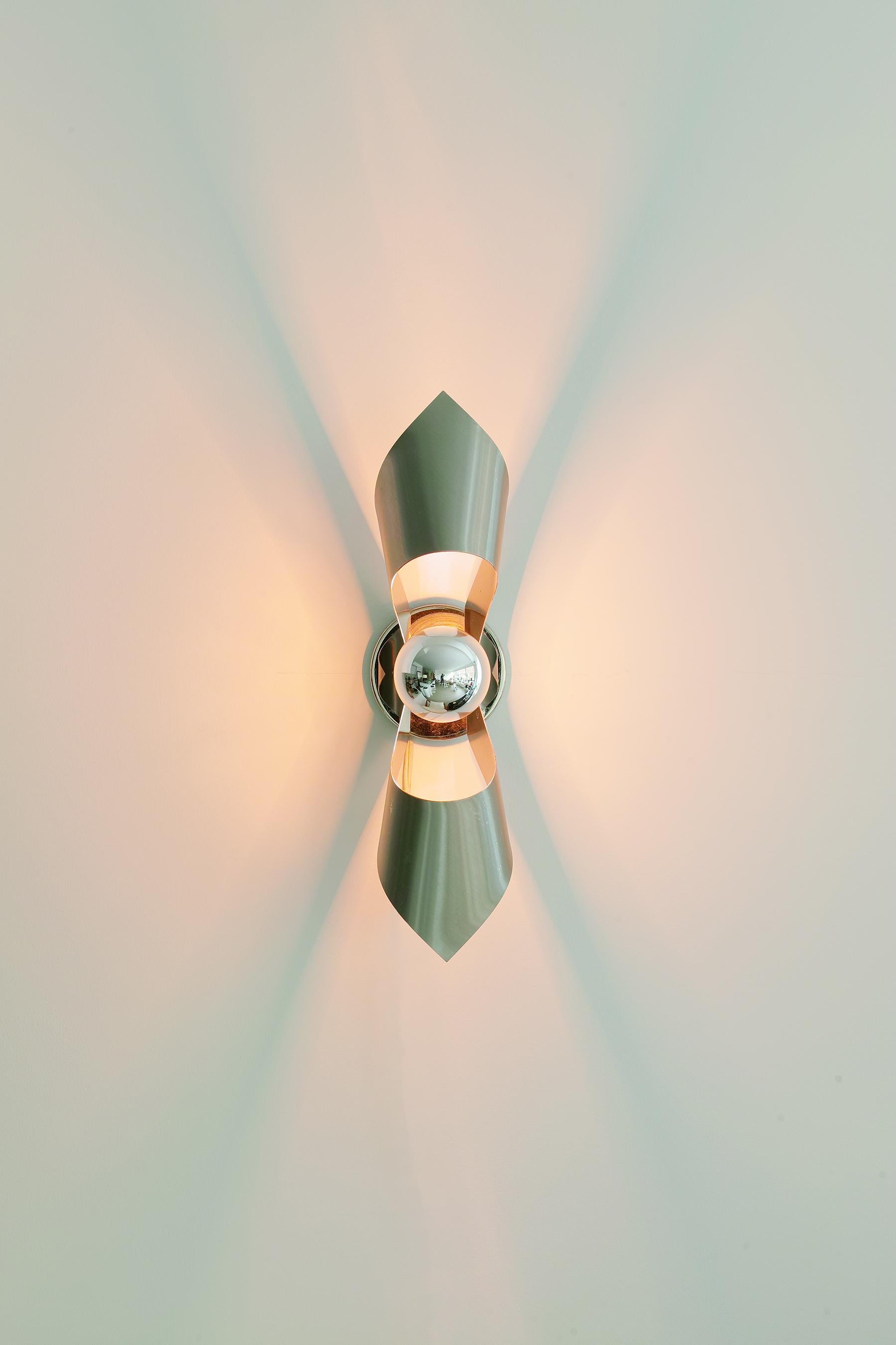 1970s Stainless Steel Sconce For Sale 12