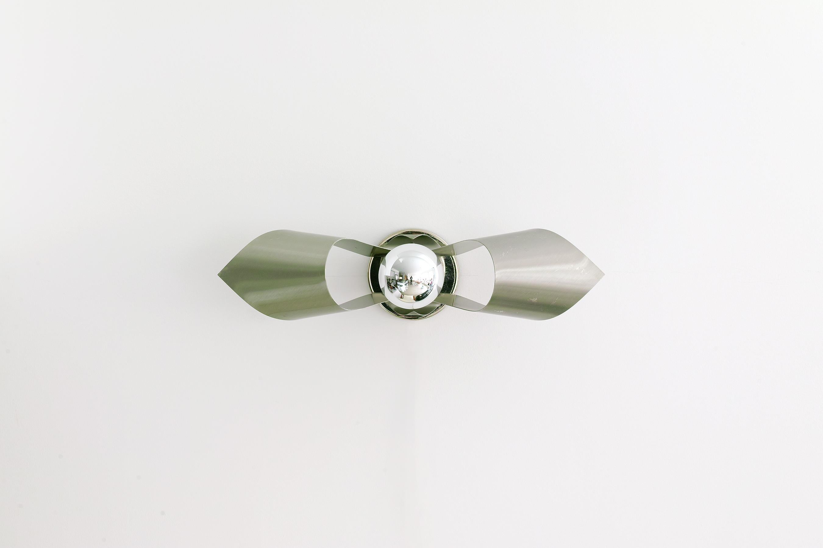 1970s Stainless Steel Sconce For Sale 1