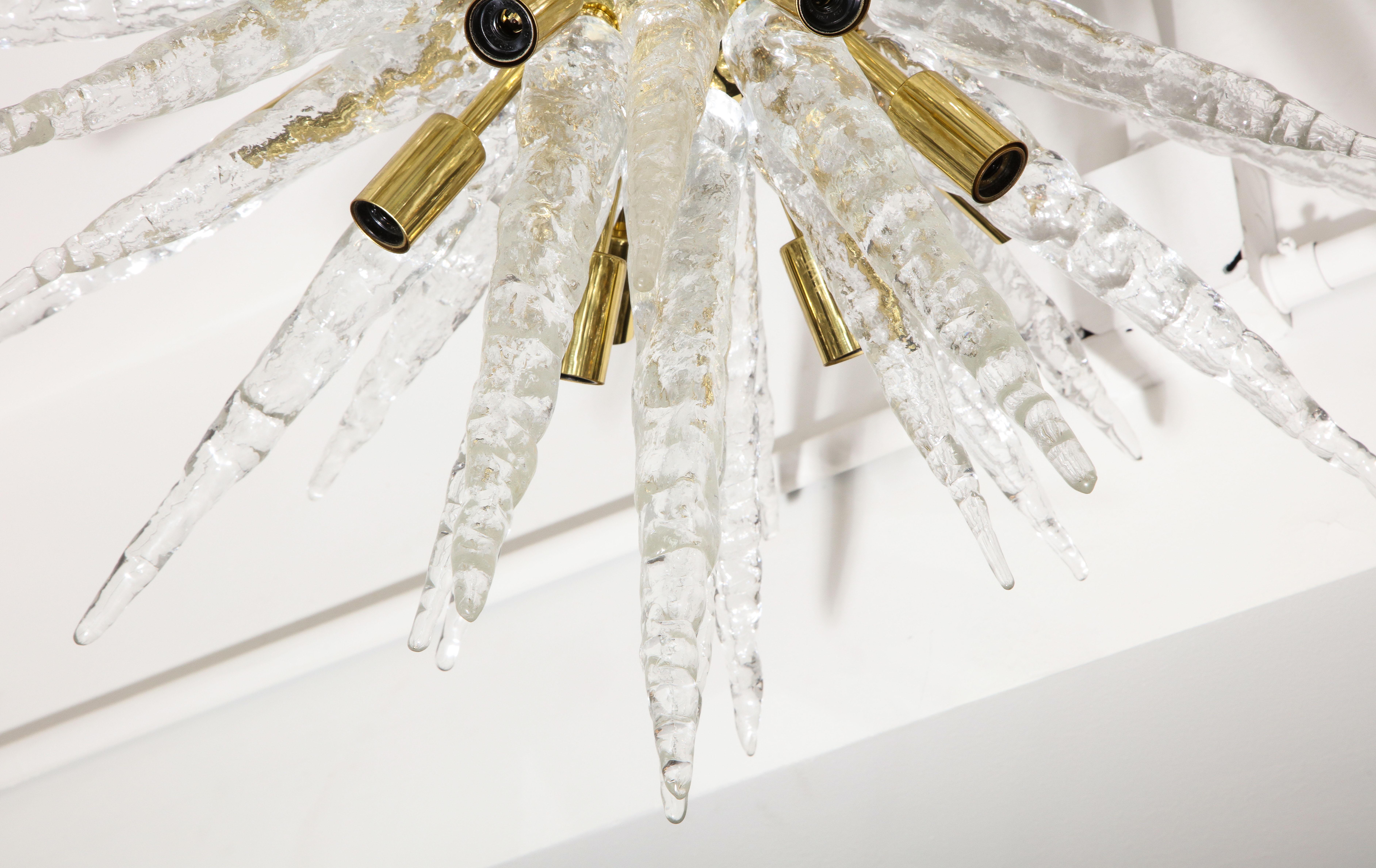 Late 20th Century 1970s Stalactite Murano Glass Ceiling Light For Sale
