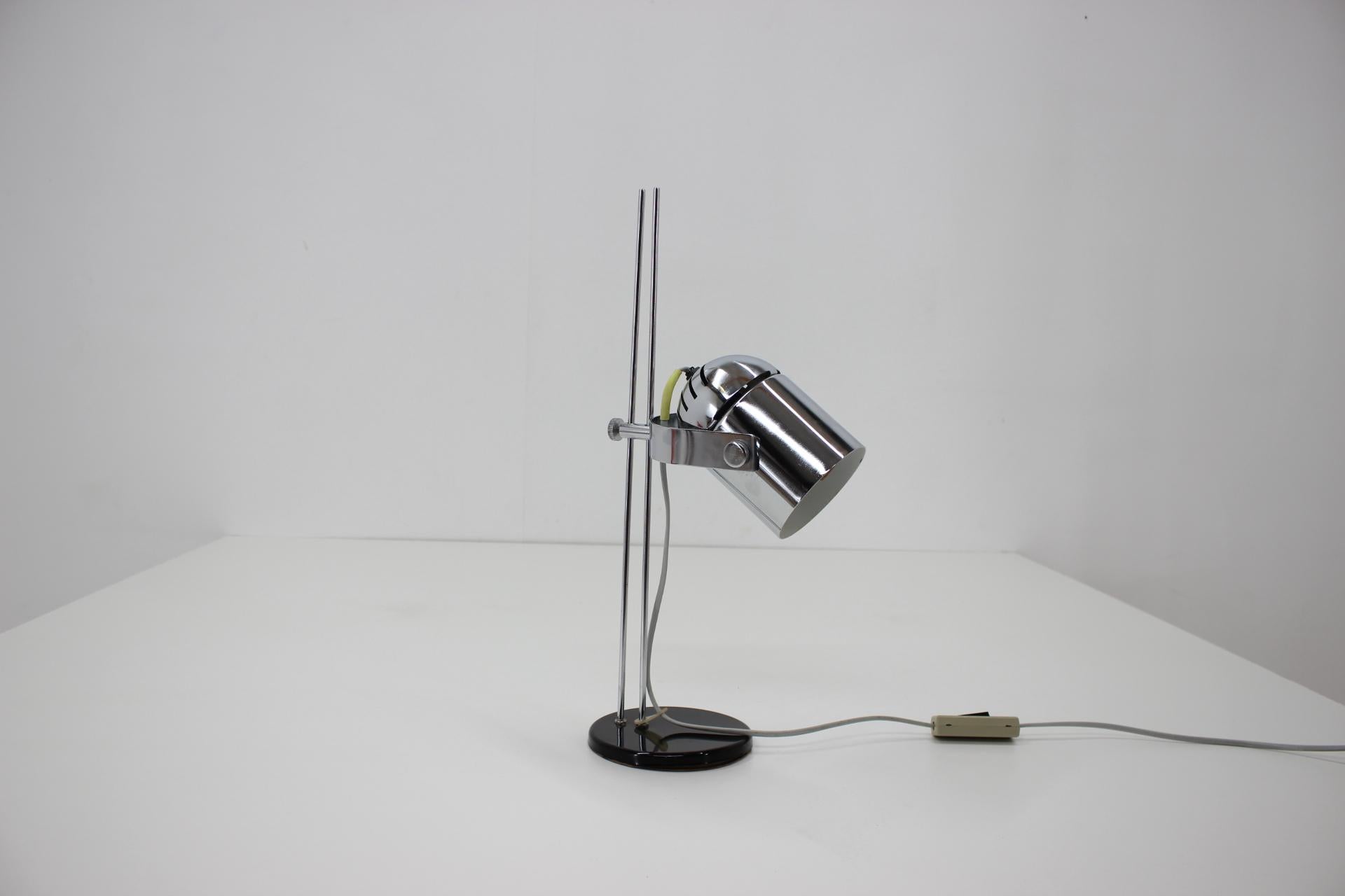 1970s Stanislav Indra Adjustable Chrome Plated Table Lamp, Czechoslovakia 7