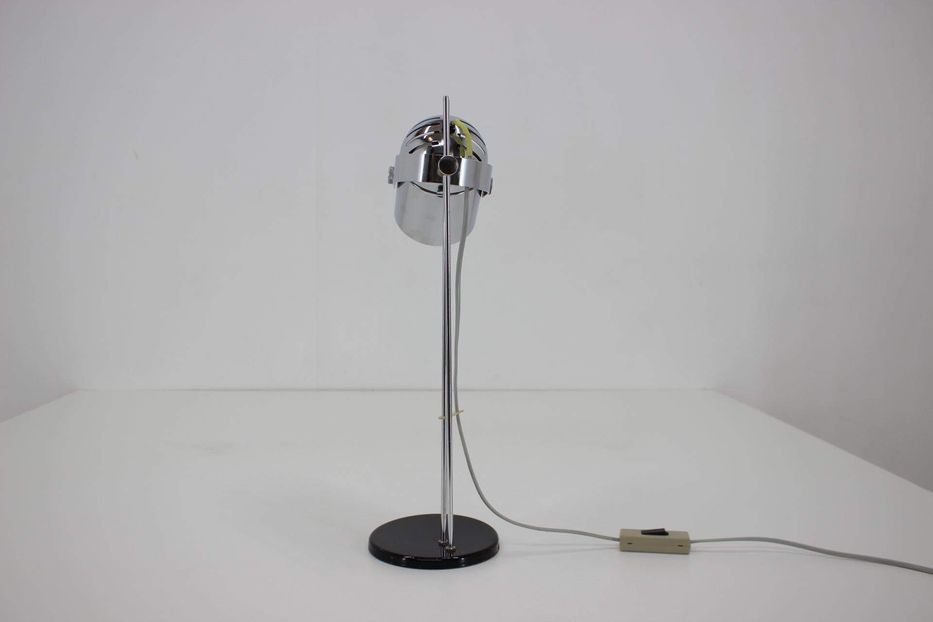 Late 20th Century 1970s Stanislav Indra Adjustable Chrome Plated Table Lamp, Czechoslovakia