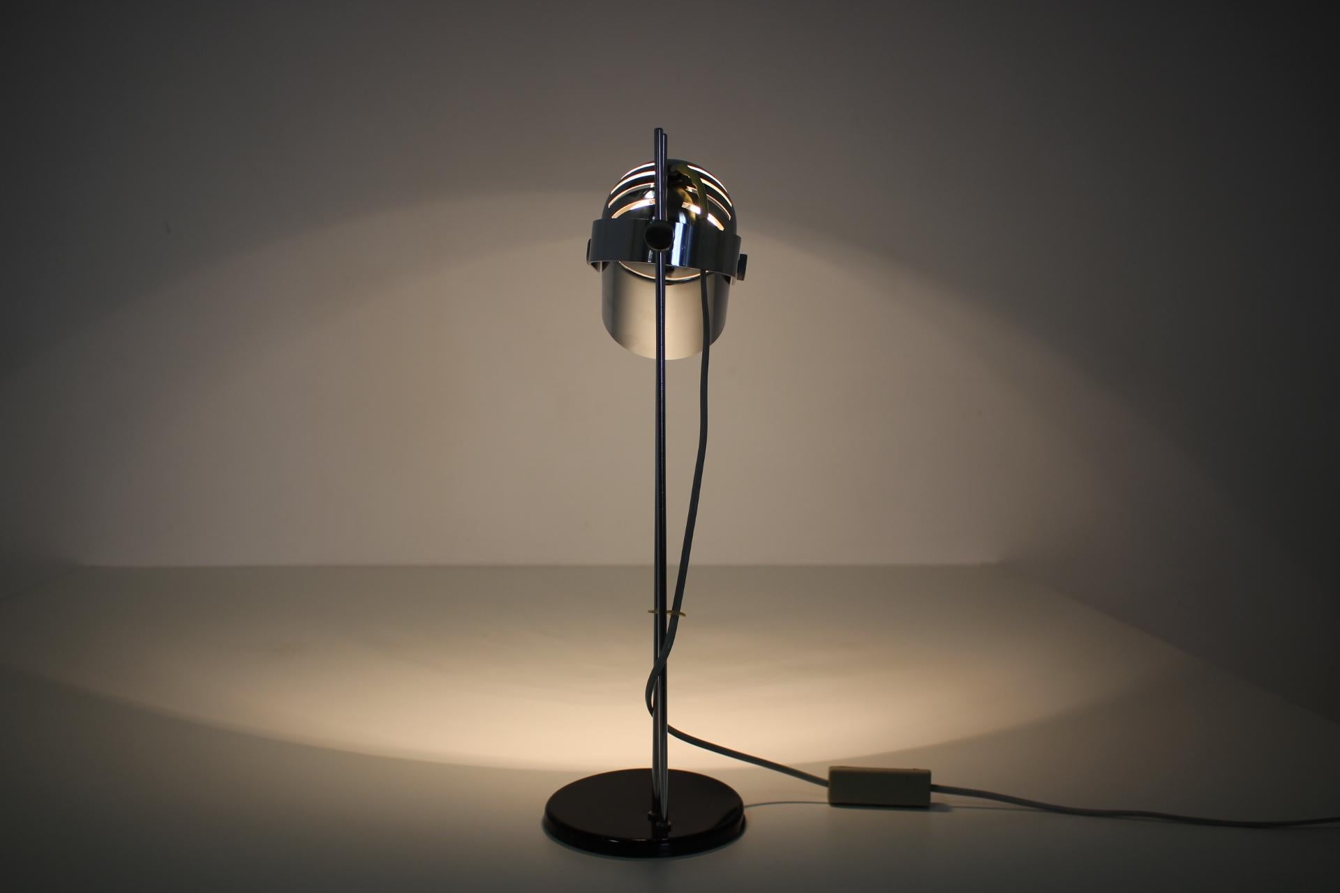 1970s Stanislav Indra Adjustable Chrome Plated Table Lamp, Czechoslovakia 3