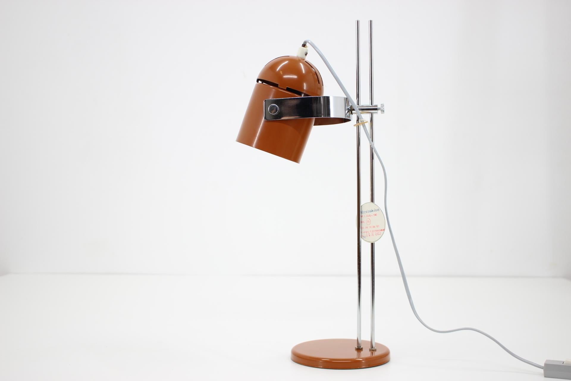 1970s Stanislav Indra Adjustable Light Brown Table Lamp, Czechoslovakia 3