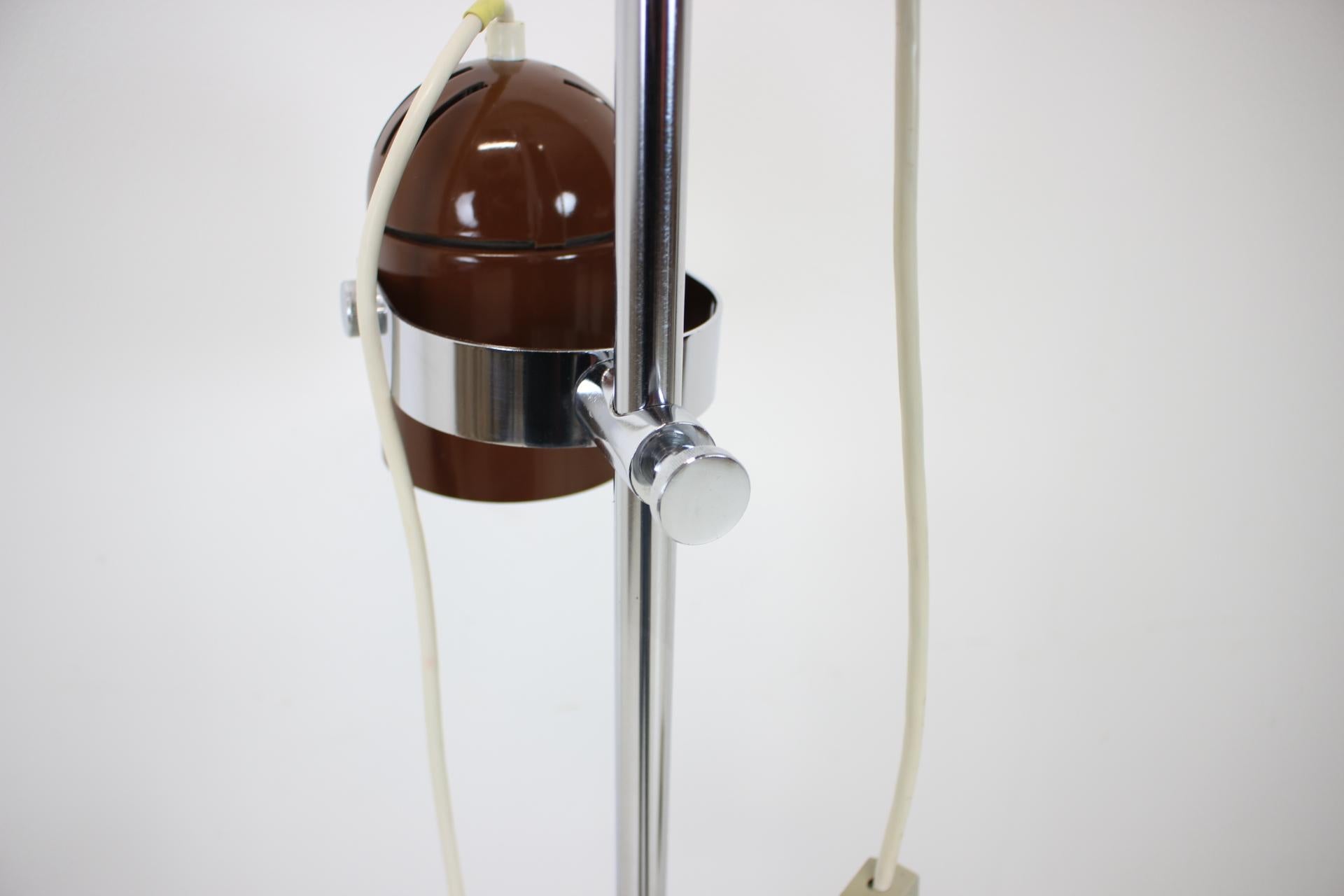 Metal 1970s Stanislav Indra Chrome Plated Floor Lamp, Czechoslovakia For Sale
