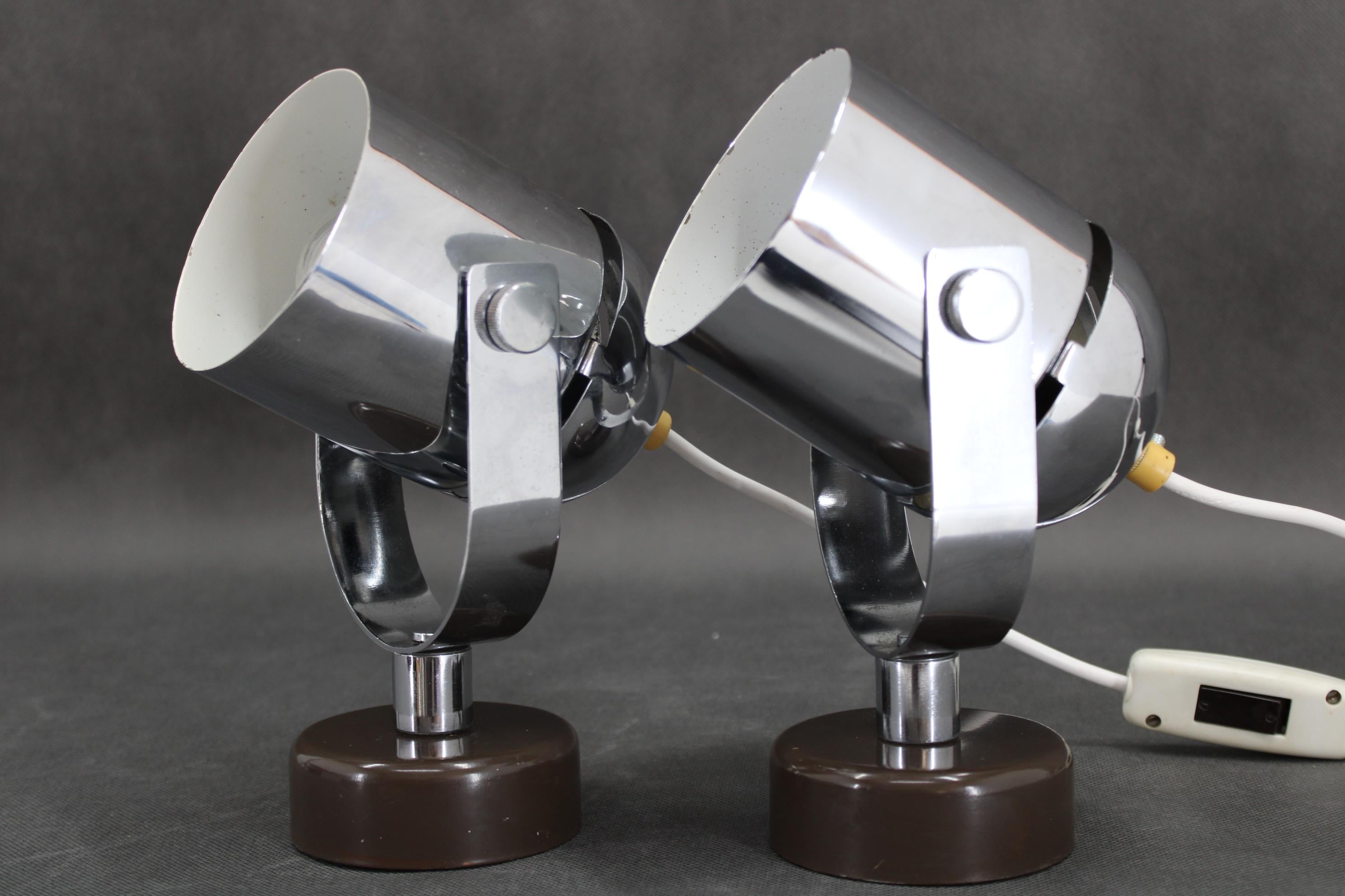 Mid-Century Modern 1970s Stanislav Indra Pair Of Wall lamps by Combi Lux, Czechoslovakia For Sale