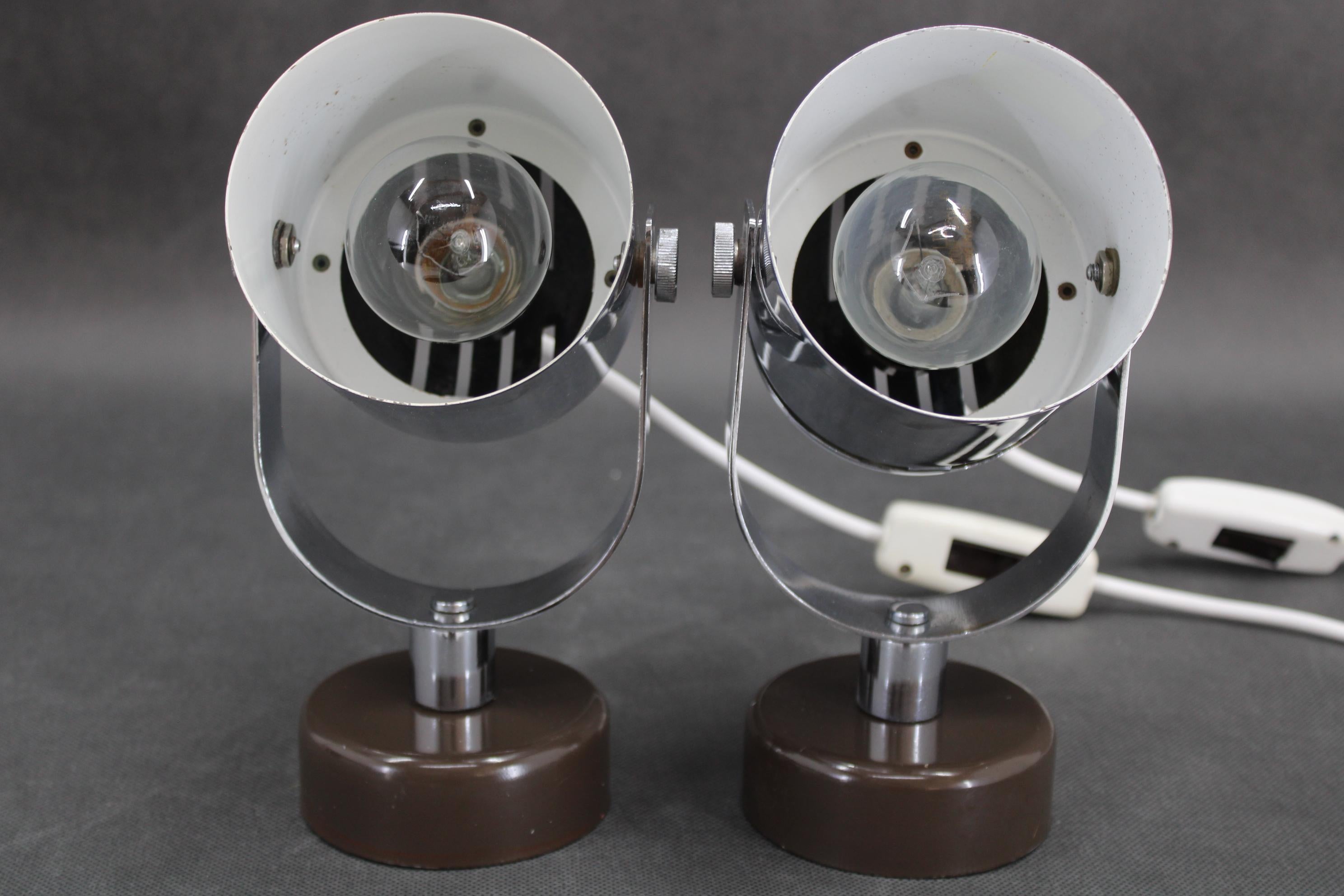 1970s Stanislav Indra Pair Of Wall lamps by Combi Lux, Czechoslovakia In Good Condition For Sale In Praha, CZ