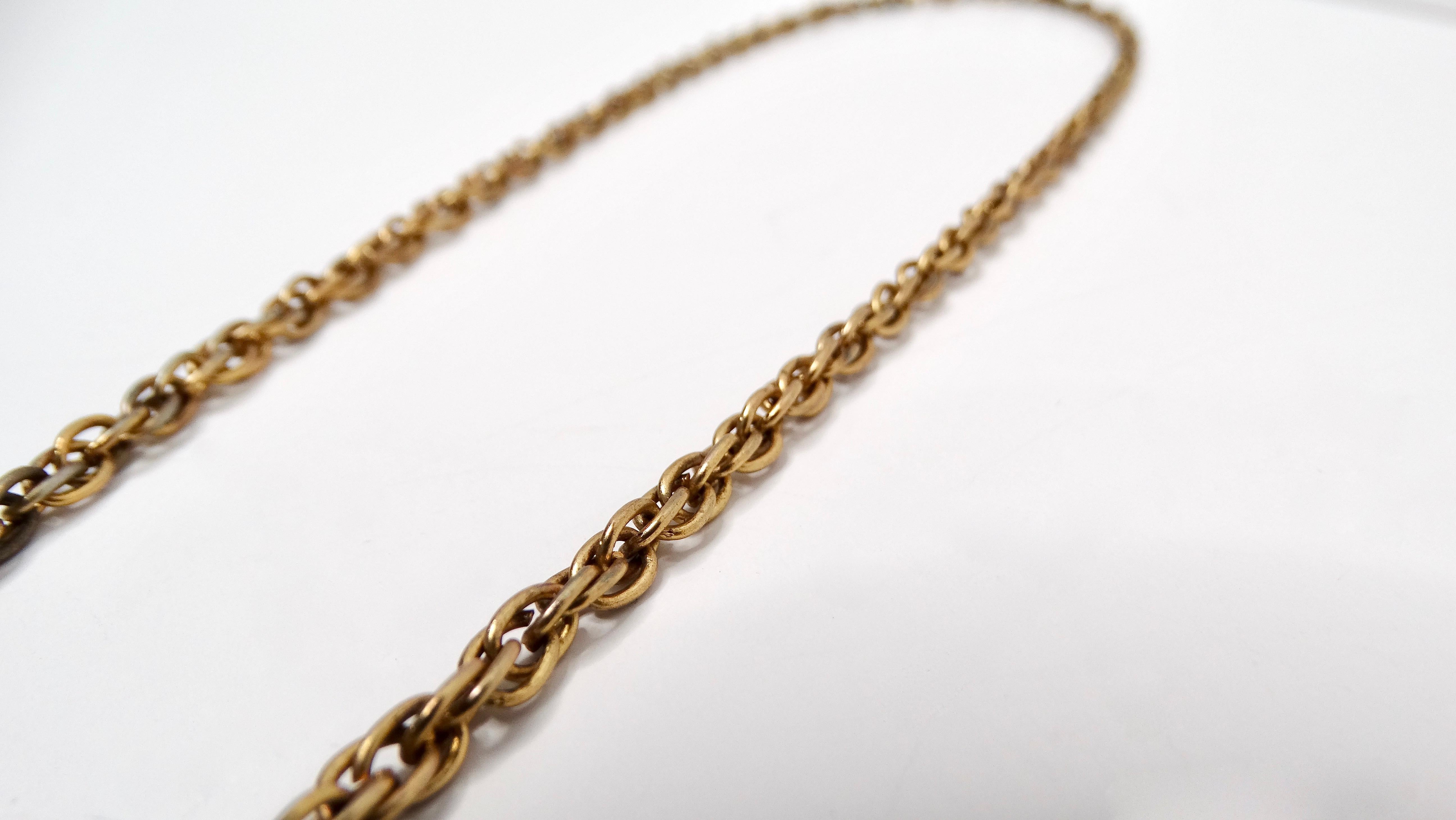 Collana con ciondolo a catena a forma di stella di David degli anni '70 in filigrana placcata in oro 14 carati In condizioni discrete in vendita a Scottsdale, AZ