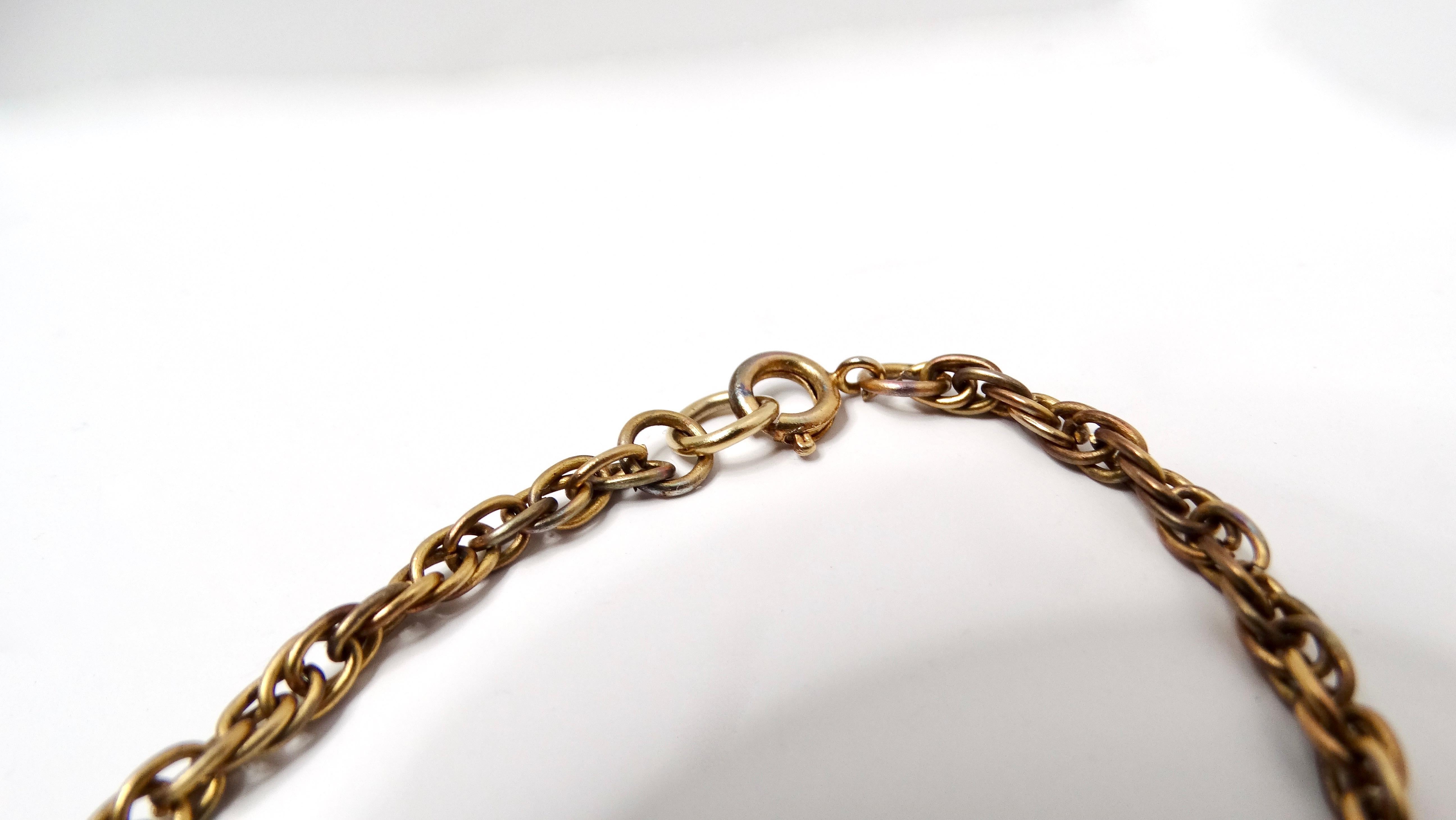 Collana con ciondolo a catena a forma di stella di David degli anni '70 in filigrana placcata in oro 14 carati in vendita 1