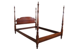 1970s Statton Old Towne Americana Cherry Georgian Queen Size Four Poster Bed
