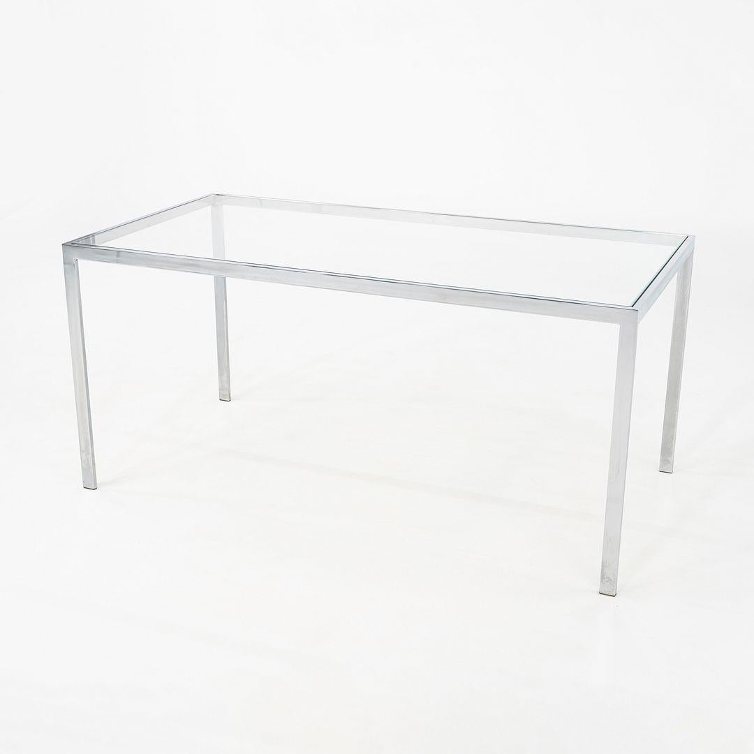 This is a Custom Large Polished Steel Rectangular Conference or Dining Table, attributed to Jacob Epstein for Cumberland circa 1970s. The piece features a frame crafted from chromed steel, and it has an inset glass top.
 
 The table measures 31